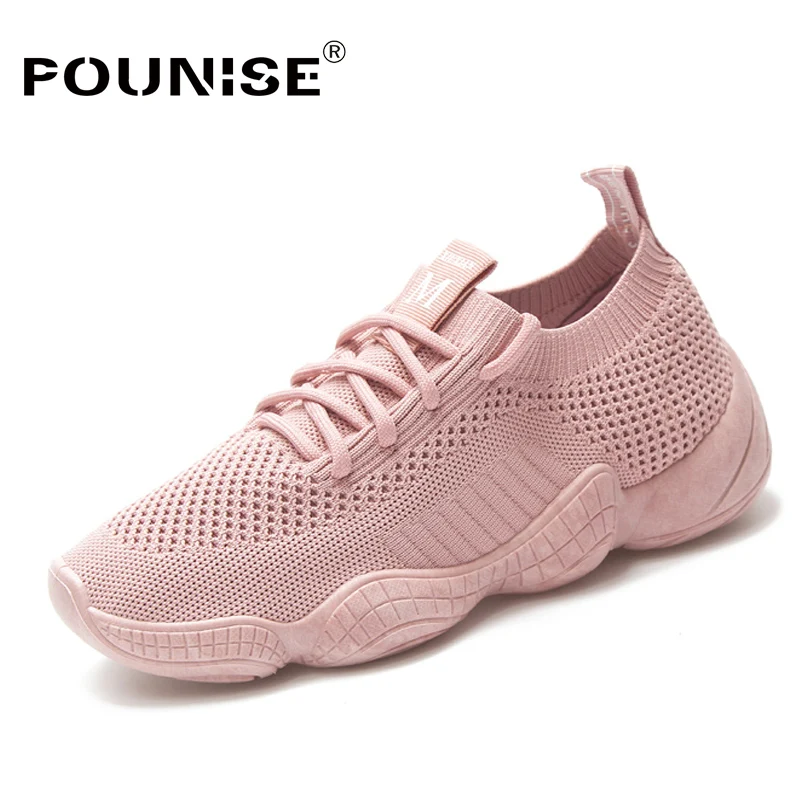 Новинка года; женская обувь; розовые кроссовки; летняя дышащая модная спортивная обувь; женская Вулканизированная обувь; кроссовки; женская обувь; корзина; Tenis