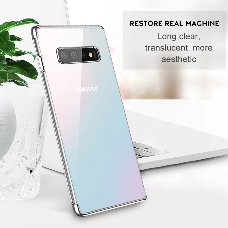 

Clear Silicon Phone Case For Samsung Galaxy S10 Plus A8 A6 Plus A7 A9 2018 A50 A30 A10 A6S A9S A7 A5 A3 2017 Plating Cover Case