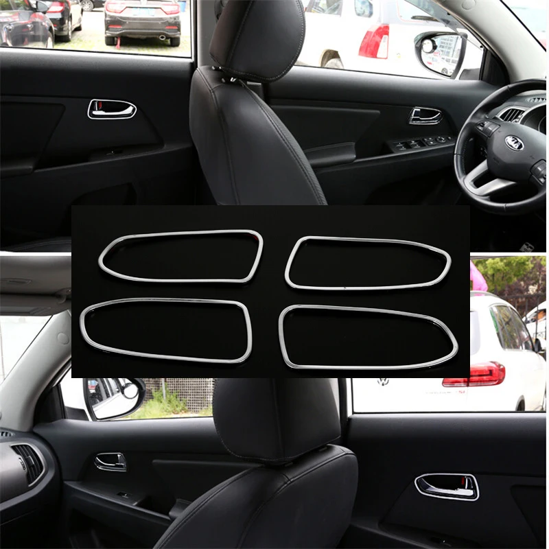 ABS Interior Door Handle Bowl Frame Cover Trim 4pcs for Kia Sportage R 2011-2015