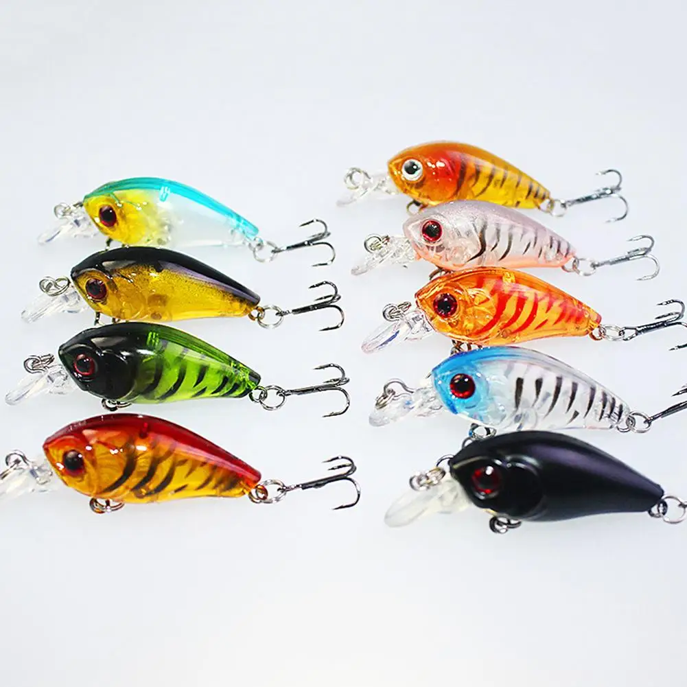 

1 Pc 4.5cm Lifelike Crankbait Plastic Hard 3D Eyes Bait Fishing Lure Tackle Hook Lake Fishing Lure Bait
