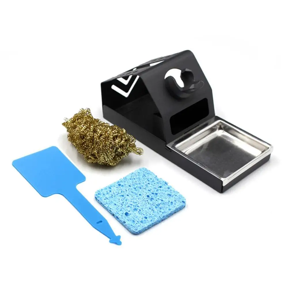 

Soldering Iron Station Stand Holder Stable for T12 Welding Solder Iron with Brass Wire Ball Tips Cleaner Sponge Insulation Pad