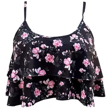 Сексуальный женский топ бикини с оборками, пуш-ап, купальник, цветочный принт, на бретелях, купальник, топ, женский купальник бикини-танга, Maillot De Bain