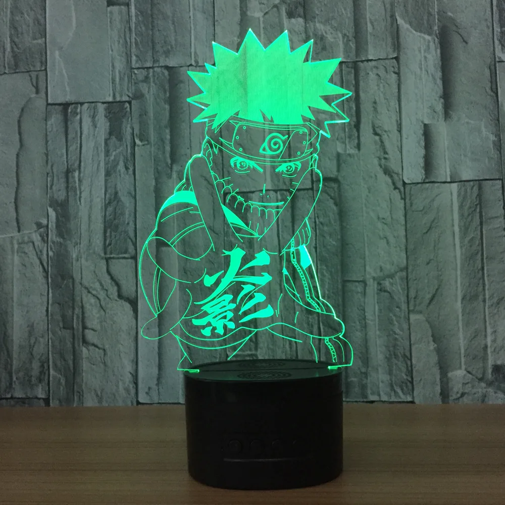 Наруто фигурку uzumaki Naruto 3D свет в ночь настольная лампа 3D лампа Новинка Ночная украшение для Рождественский подарок