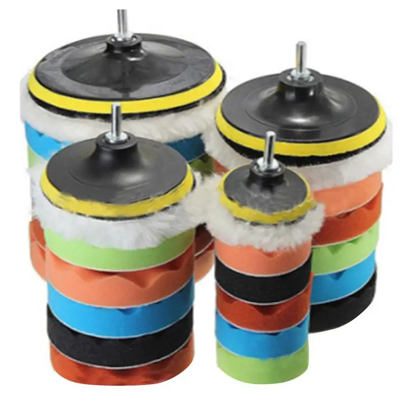 

7PCS Buffing Sponge Polishing Pad Self-Adhesive Disc Wool Disc Polishing Wax Sanding Pad Kit for Car 5 Size