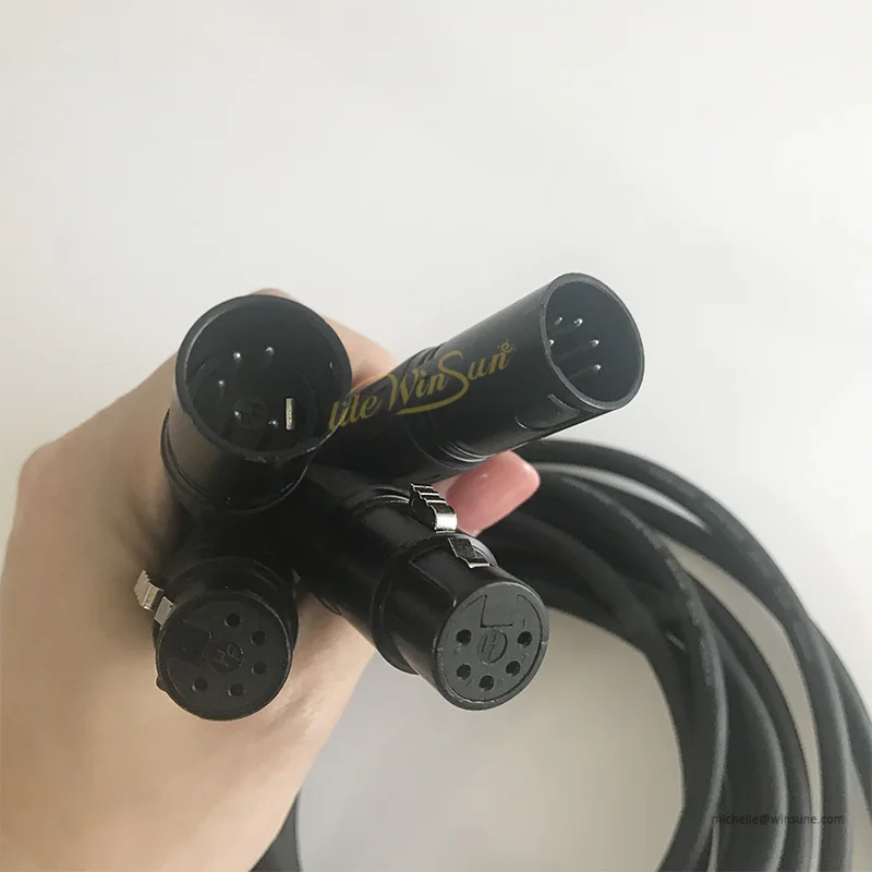 XLR Cable 5 Pin DMX Couple Connect Signal Electric Cables (2)