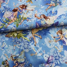 Детская хлопковая ткань с рисунком ангела, золотого и бронзового цвета, качественный текстиль 100 см* 110 см