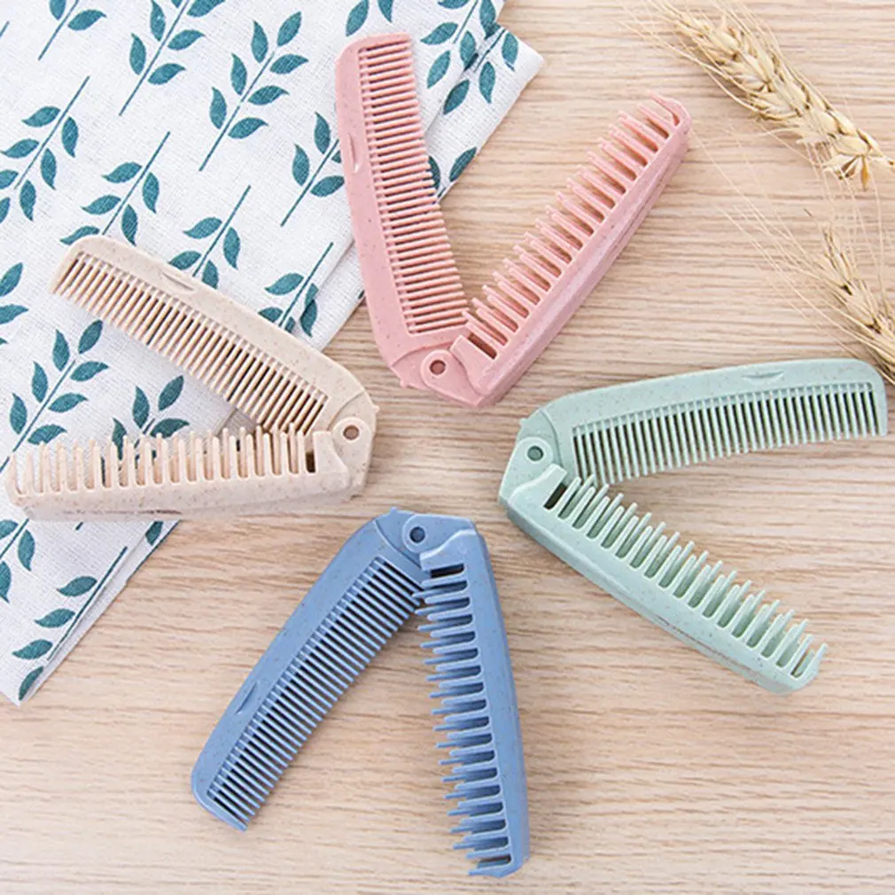 

Portable dual-purp Pocket Candy Color Salon Hairdressing Anti-static Plastic Comb Coarse & Fine Tooth Folding Hair Brush Comb