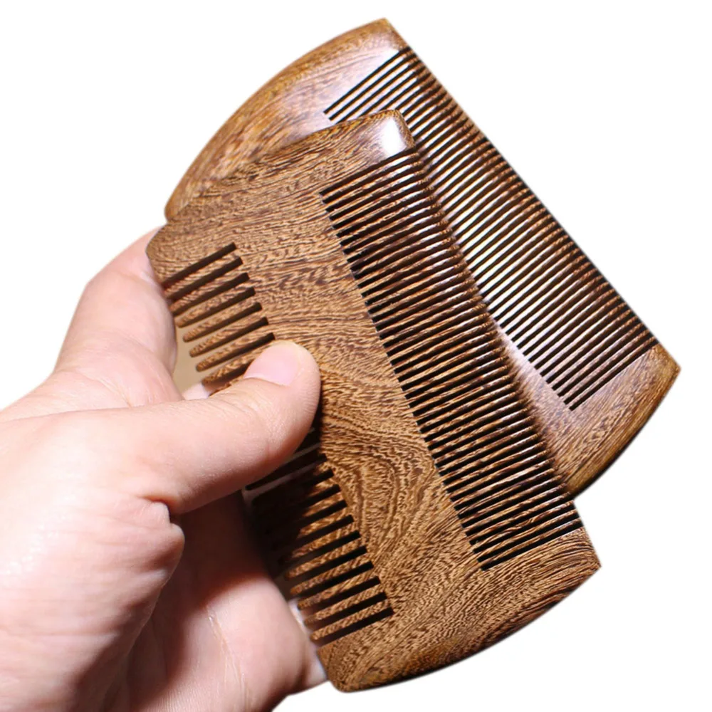 Vintage Sandalwood Comb Gold Wire Sandalwood Bar Comb Handmade Beard&Hair Combs for Women Natural Beautiful Wood Tooth