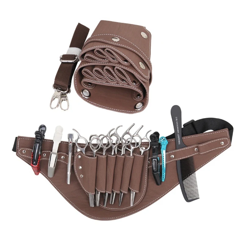 

Hot Sale Faux Leather Scissors Bag Hair Scissors Bag Barber Hair Scissor Bag Multifunction Hairstylist Holster Pouch Holder Tool