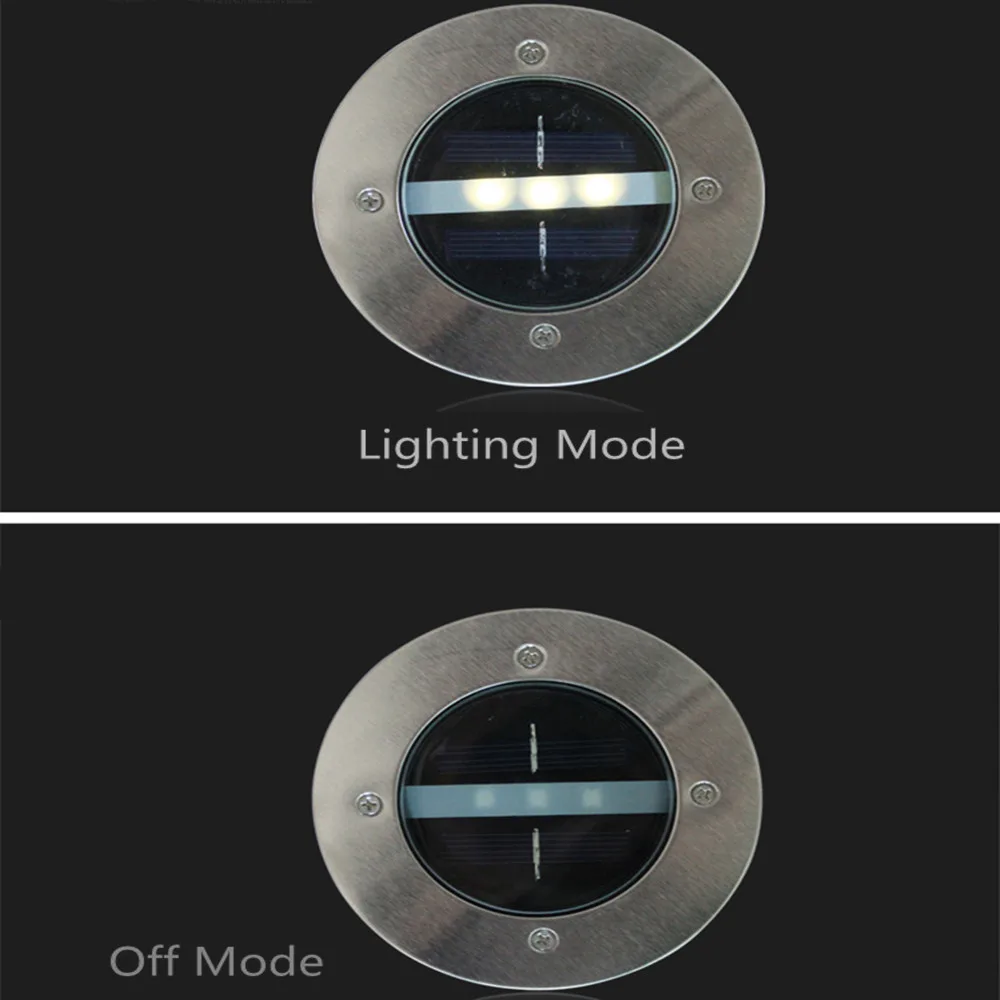 1 шт. Солнечный свет Путь Свет садовые огни 3 светодиодный открытый свет Похоронен для наружного освещения путь садовый газон в-устанавливаются в землю