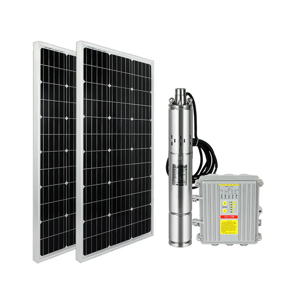 

3'' DC Solar Submersible Well Water Pump + 2 PCS Mono Solar Panel + MPPT Controller