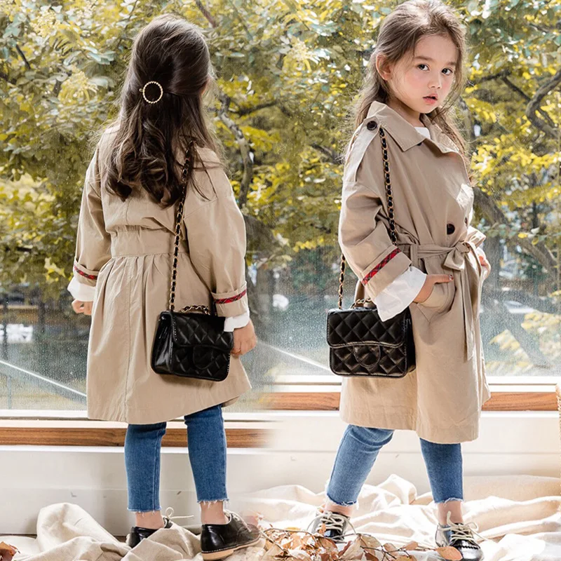 Шерстяное пальто для девочек осень-зима 2018 г. Новые детские пальто длинные зимние толстые шерстяные пальто для девочек