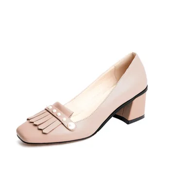 

Genuine Leather High Heels Women Pumps Shoes Heel Women Top Quality Fringe