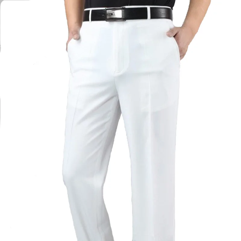 2018 new arrive summers thin male straight casual linen pure white silk