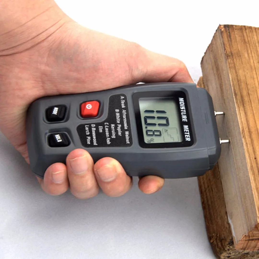 1pc High Resolution 0-99.9% Digital Timber Damp Detector Wood Moisture Meter Humidity Tester Auto Power Off For Testing Tool