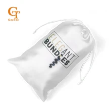 Изготовленные на заказ мешки сатинировки пачки расширения человеческих волос девственницы женщин упаковывая, OEM ПОДГОНЯННЫЙ белый цвет фона упаковка волос шелковые мешки 10 pc