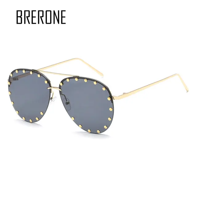 Best Price BRERONE Classic Fashion Rivet Men/women's Sunglasses Reflective Coating Lens Eyewear Accessories Sun Glasses For Men/Women Best Price BRERONE Classic Fashion Rivet Men/women's Sunglasses Reflective Coating Lens Eyewear Accessories Sun Glasses For Men/Women