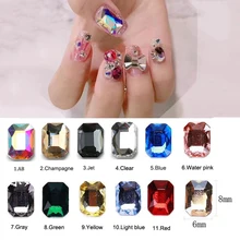 20 шт./лот стекло дизайн ногтей Стразы слеза/восьмиугольная 21 стиль Красочные камни для дизайна ногтей подвеска с прозрачными стразами 3D украшения для ногтей