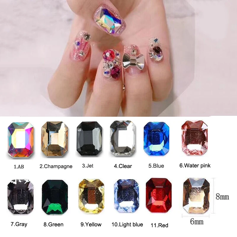 20 قطعة/الوحدة زجاجة طلاء أظافر الفن الراين الدمعة/مثمنة 21 نمط الملونة الحجارة مسمار الفن سحر الكريستال حجر الراين 3D مجوهرات أظافر