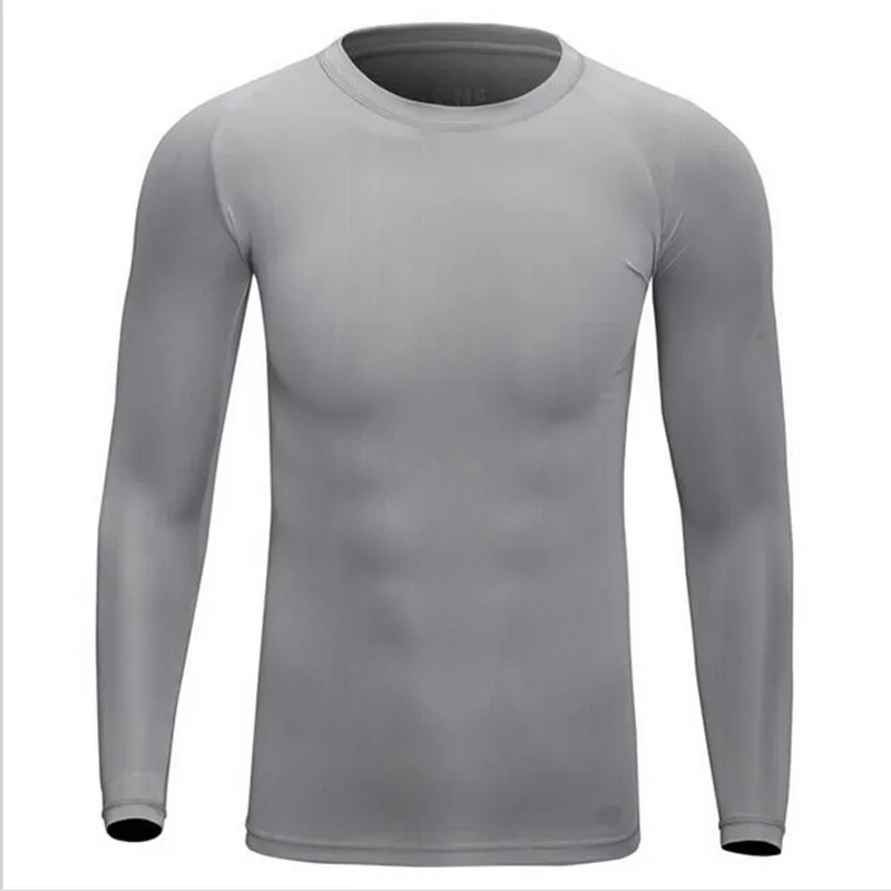

Newest Men Bodybuilding Compression Tights Tee Shirts Fitness Men Breathable Quick Dry Long Sleeve Base Layer Shirt