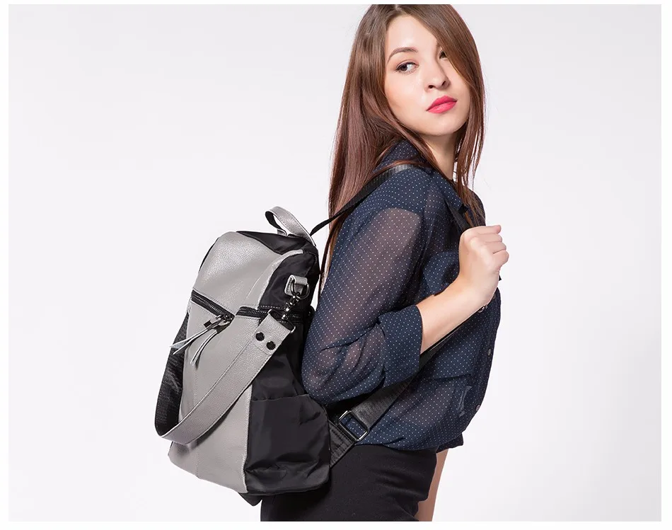 Женский большой рюкзак LOVEVOOK, школьный портфель для девочек подростков, наплечная сумка со съемным коротким плечевым ремнем для путешествия, из натуральной кожи и водонепроницаемого оксфорда