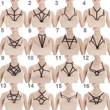 

Underwear Women's Harness Bra Stocking Belt Garter Belt Fetish Chest Bondage Lingerie Body Harness Cage Bra Gothic Suspenders