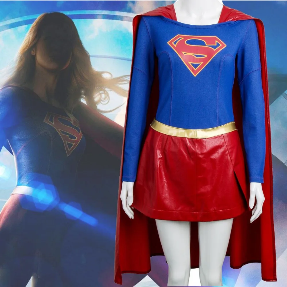 On Sale Superhero Supergirl Kara ZorEl Danvers Costume Cosplay Ladies