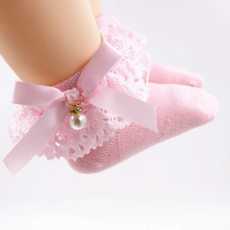 

Girl Princess Socks Baby Lace Flower Christening Peal Socks 2-6 Years Ankle Bow Socks Baby Girls Princess Cute Socks Baby Kids