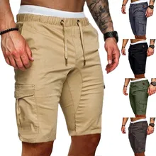 Мужские шорты летние повседневные мужские спортивные штаны хлопковые дышащие свободные однотонные мешковатые бандажные шорты с несколькими карманами L0715