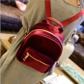 

2018 New Velvet Sweet Lady Mini Backpack For Women Teenage Girl Mochila Escolar Female Ruckasck bag