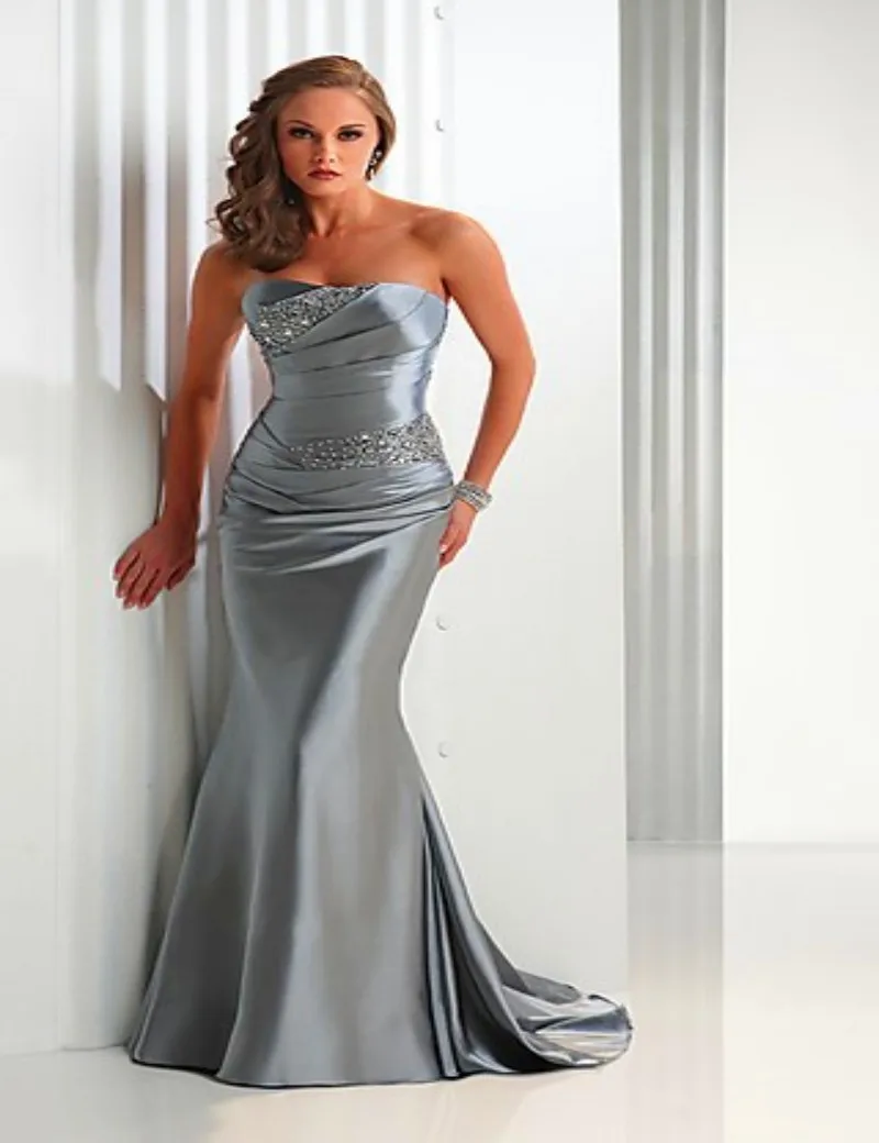 silver bridesmaid dresses plus size