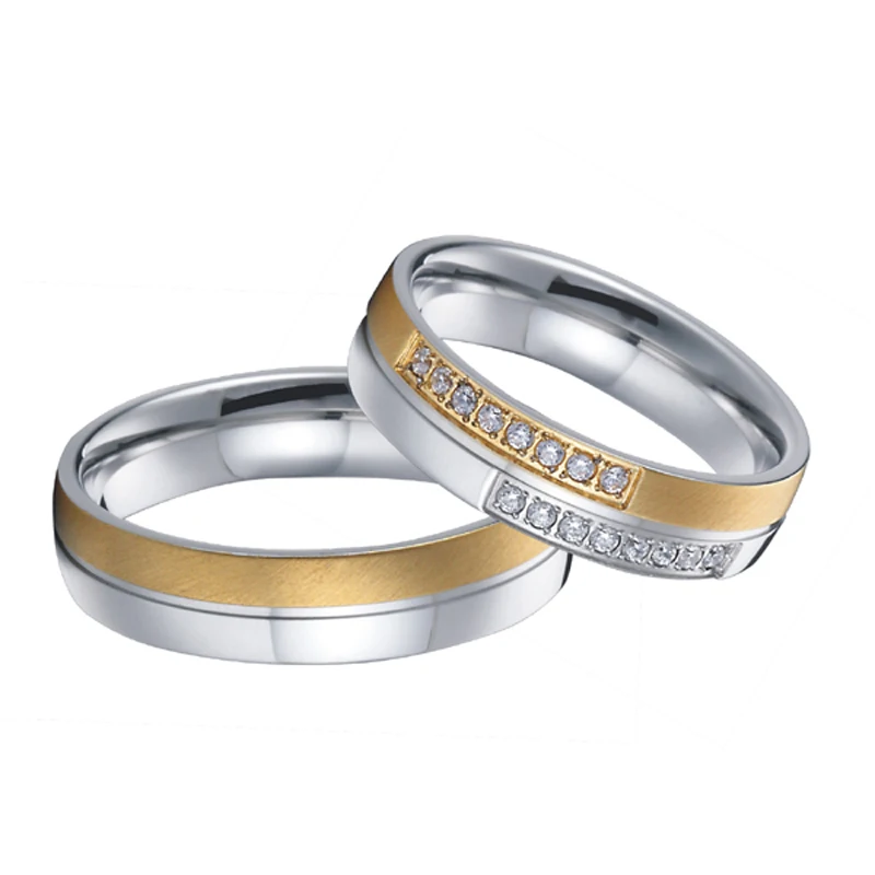 Silver Color Wedding Band Couple Rings for women fashion jewelry titanium men's ring trouwringen ringen voor vrouwen (5)
