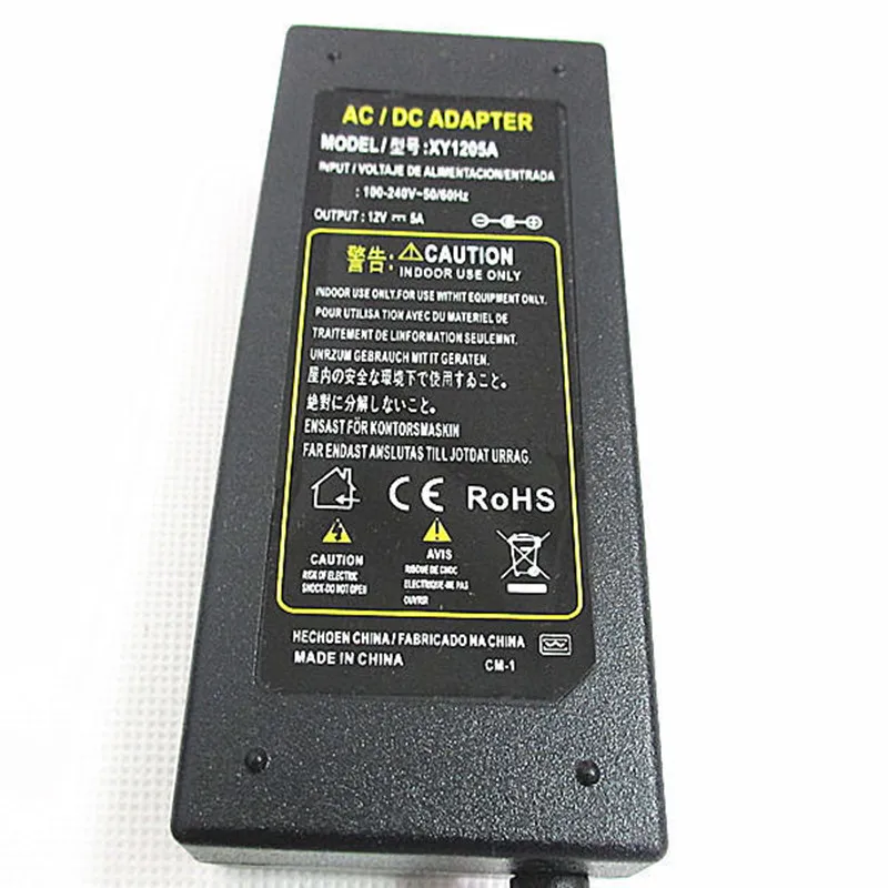 Весь DC 12V 5A 60w для ws2811 5050 3014 3528 2835 6830 5630 Светодиодная лента Импульсный блок питания