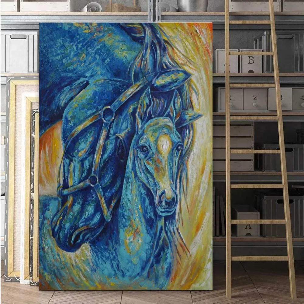 Horse painting Modern wall canvas Large art Horse lover