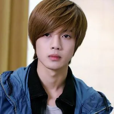 han kim hyun joong wig male handsome cute short oblique bangs korean