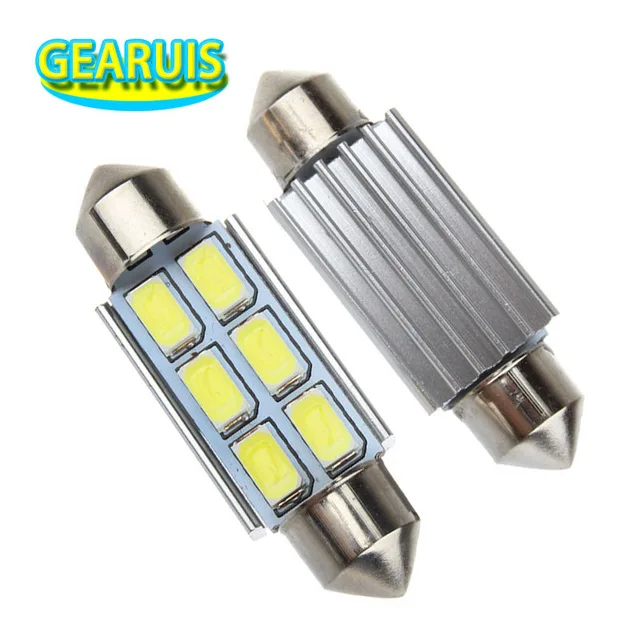 

100X Festoon C5W Canbus 31 мм 36 мм 39 мм 41 мм светодиодный без ошибок 6 smd 5630 5730 светодиодный светильник для чтения внутри белый DC 12 В