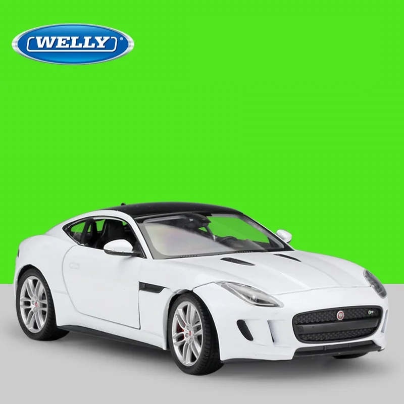 

1:24 Welly Jaguar F-Type Coupe white/black/red/orange Diecast Model Car