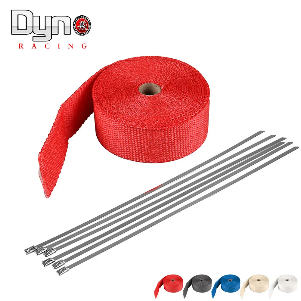 

2" *10 Meter Thermal Exhaust Header Pipe Tape Heat Insulating Wrap Puce Roll EX005-10+EX009-S-1X6