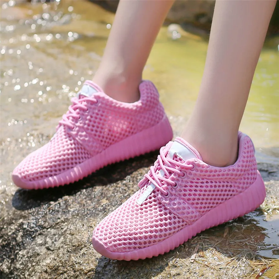 2019 Women's sports shoes breathable hollow net travel comfort shoes breathable mesh casual shoes sports shoes for female 40J10 (6)
