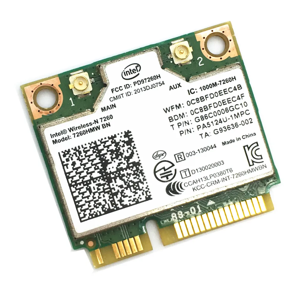 Для 7260 wireless-N Intel 7260HMW BN 802.11bgn 300 Мбит/с Bluetooth 4,0 Mini PCI-E Wifi карта