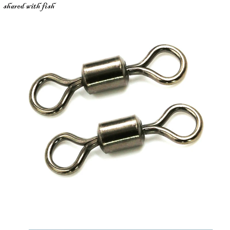 50PCS Ball Bearing Swivel Solid Rings Fishing Connector 1CM Length