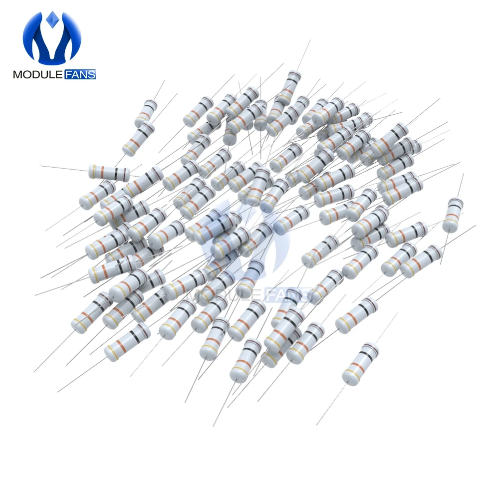 50 шт. металлический оксидный пленочный резистор 5W 5%+ 5%-5% 1R-1M 1K 2,2 K 4,7 K 5,1 K 6,8 K 10K 15K 22K 47K 100K сопротивление Diy Электронный Ом