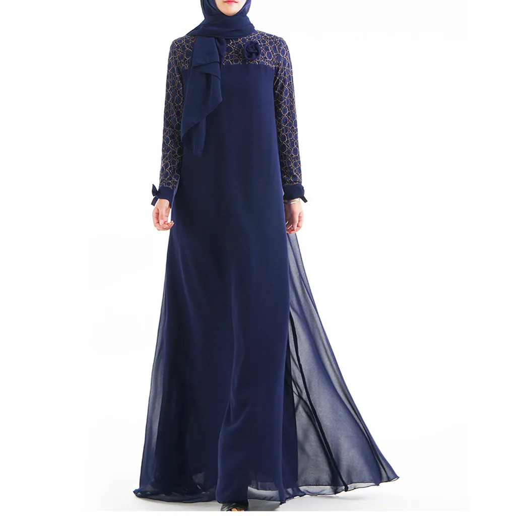Мусульманская одежда s-l2 мусульманское женское кафтан исламское Макси платье с длинным рукавом арабский джилбаб абайя одежда подарок для влюбленных дропшиппинг#0426 - Цвет: C
