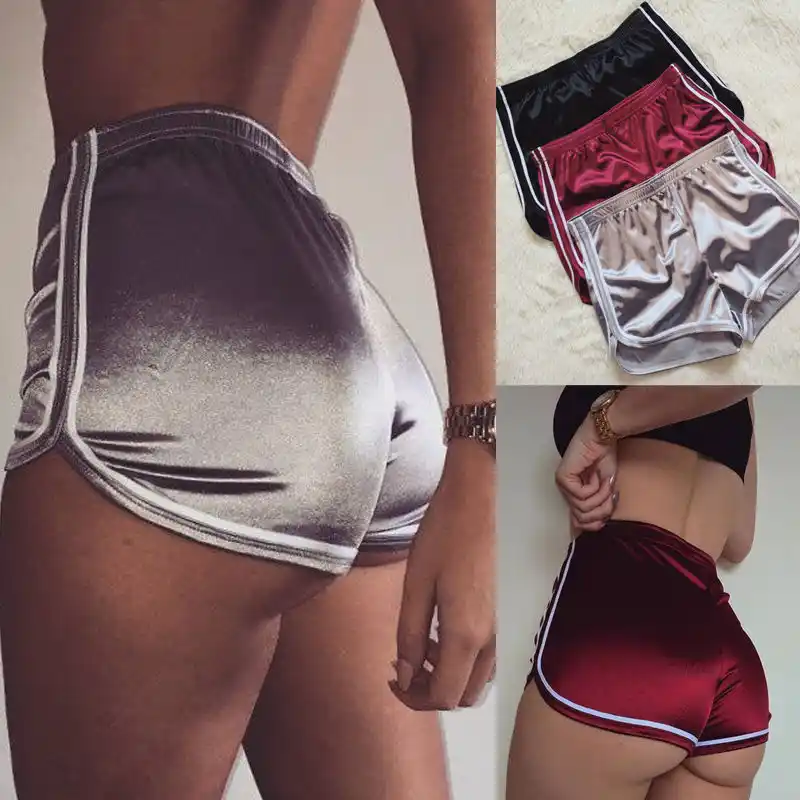 high waist velvet shorts