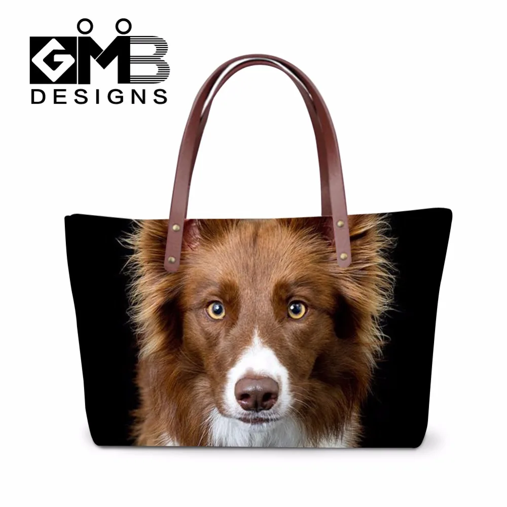 

Girls Lightweight Neoprene Cute Portable Big Bags Ladies Totes Travel Hand Bags Dog 3D Printed Shoulder Handbags Bolas Feminina