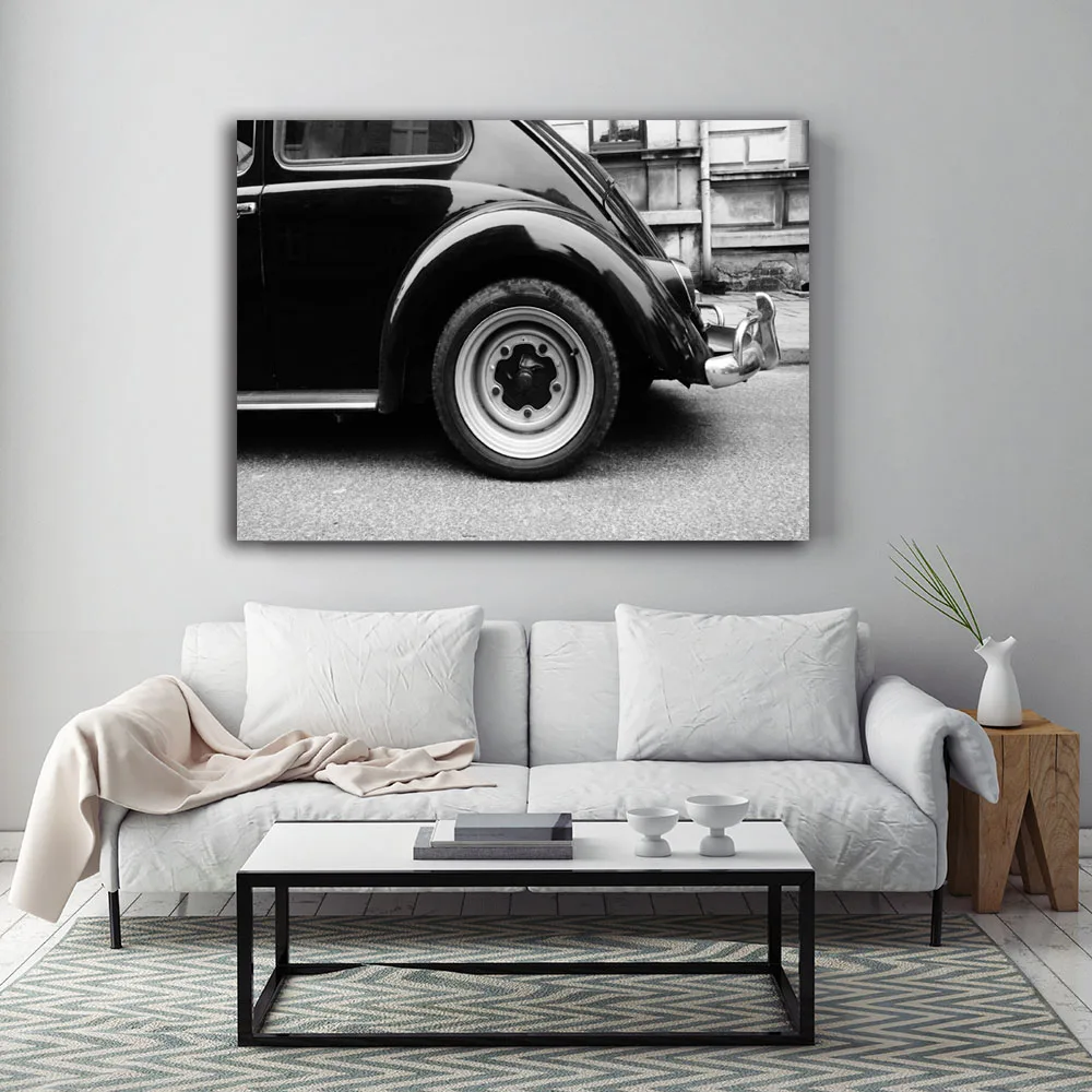 Black and white Vintage Car Vehicle wall picture artwork canvas
