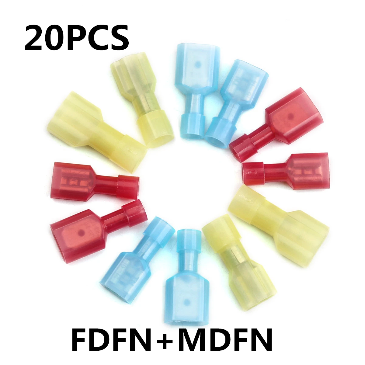 20 шт. MDFN + FDFN 6 3 мм нейлоновый латунный штекер гнездовой изолированный контактный