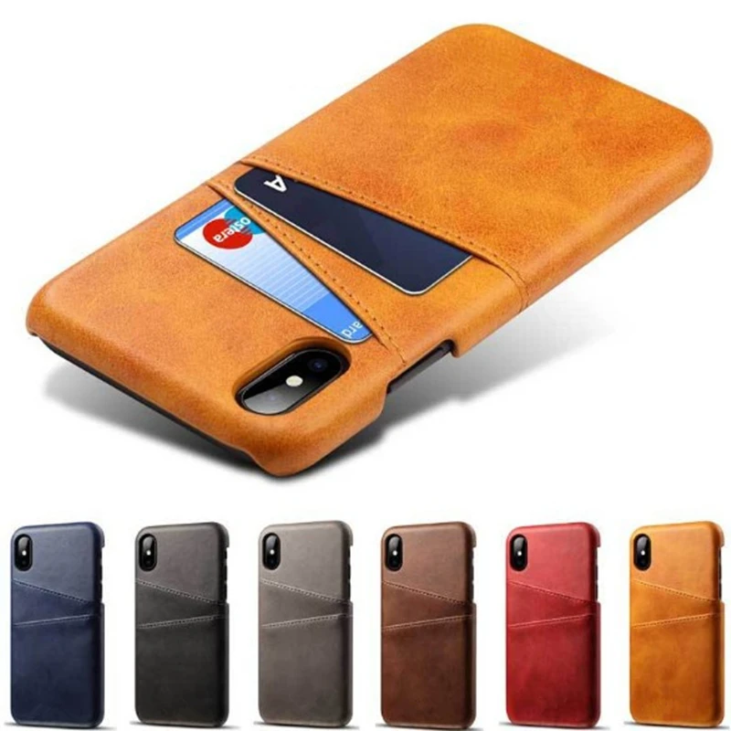 

For iPhone X XS Max XR 7 8 6 6S Plus Credit Card Case Vintage PU Leather Wallet Case for iPhone XS Hard Back Cover Coque Fundas