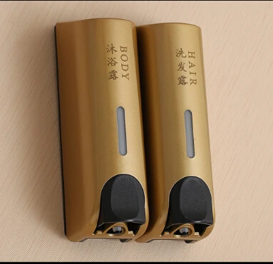 

New Arrivals Wall mounted bathroom ABS 2X350 ML Hotel Hand Liquid Soap Dispensers/kitchen Double Shampoo Holder
