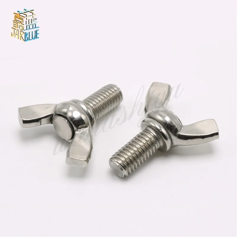 

2pcs M10*25/30/35/40mm DIN316 Standard 304 Stainless Steel Butterfly Ingot Claw Hand Screw Bolt Machine M10*25/30/35/40mm